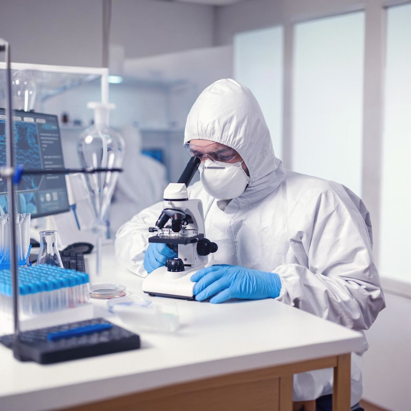 Accredited third-party lab report of post-remediation air and surface samples